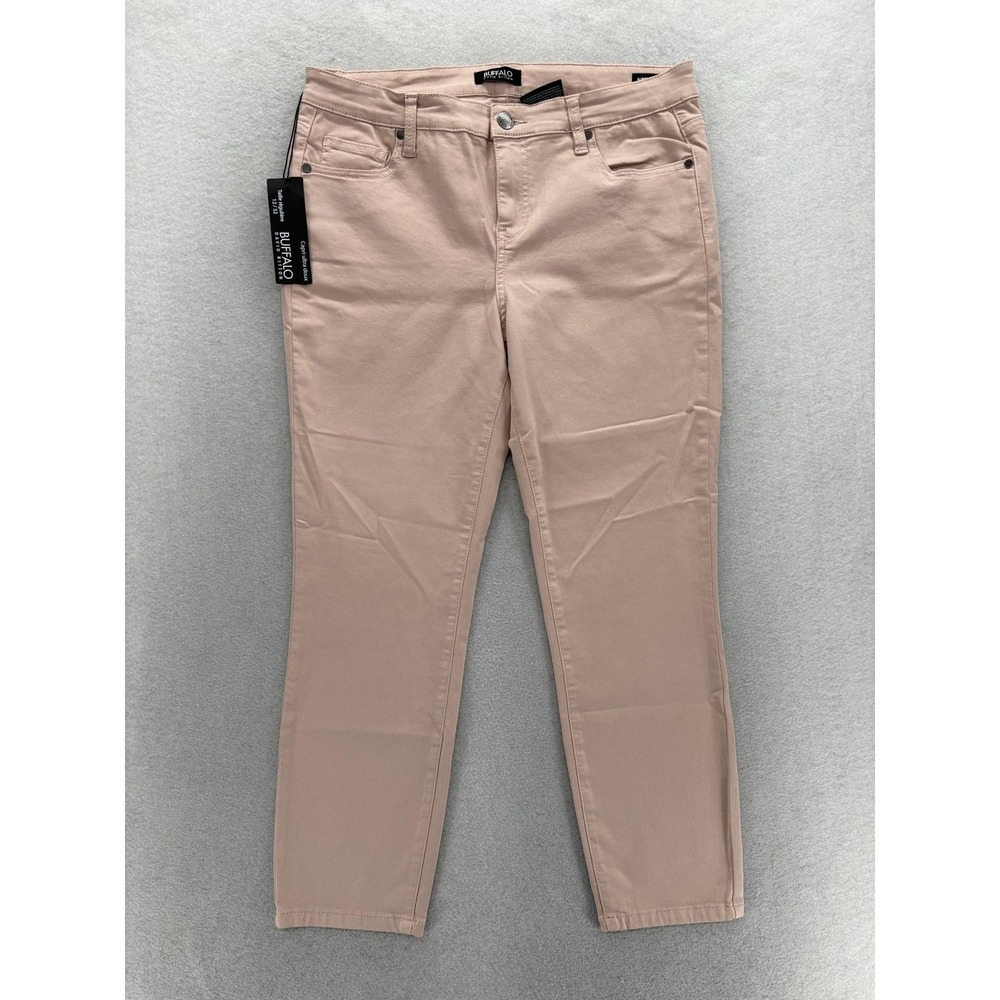 Buffalo David Bitton Aubrey Capri Pants Womens 12/32 Pink Twill Stretch NWT
